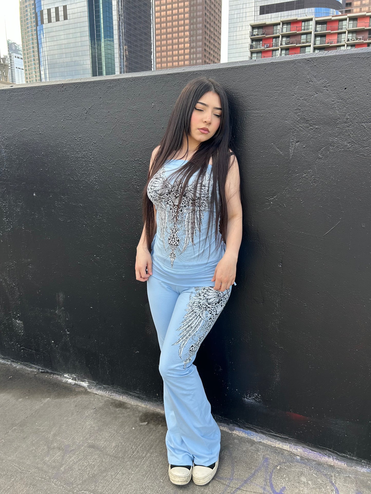 Aquamarine Foldover Leggings