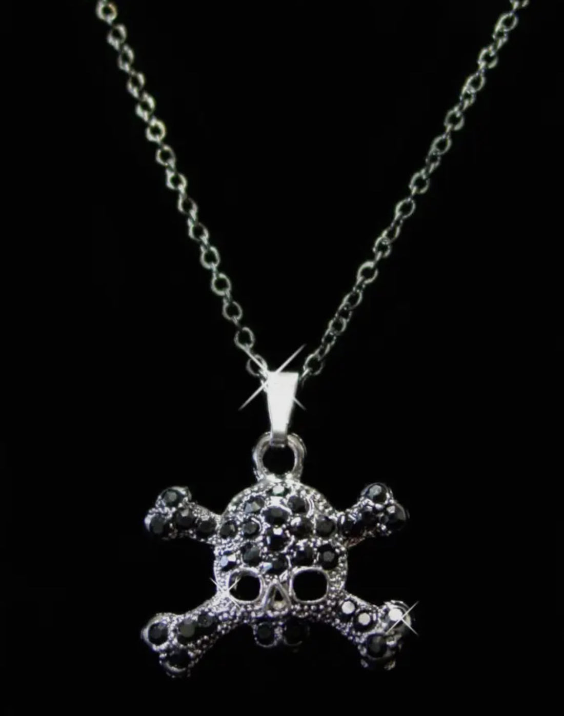 Small Black Skull Necklace