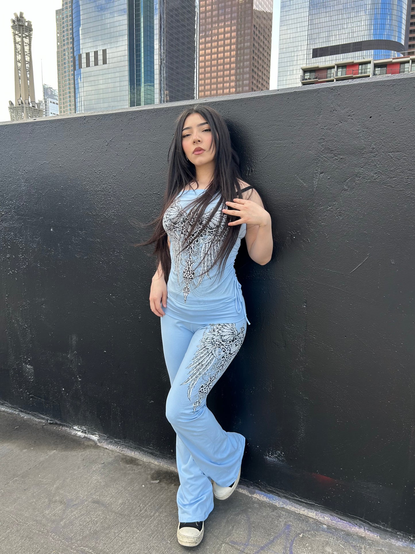 Aquamarine Foldover Leggings
