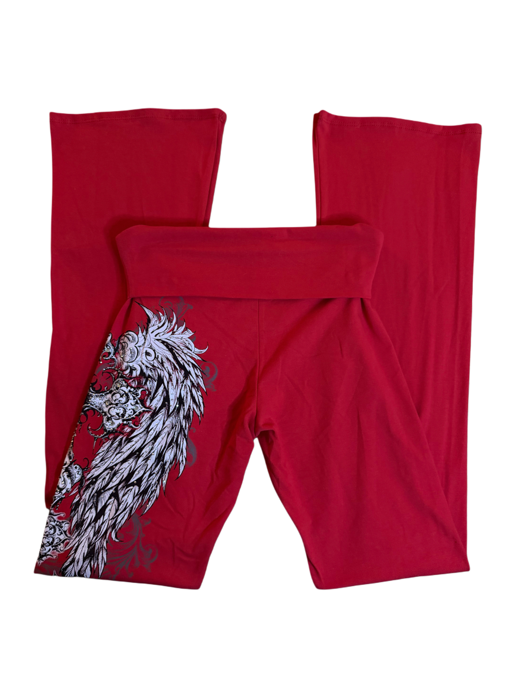 Fallen angel foldover flared leggings