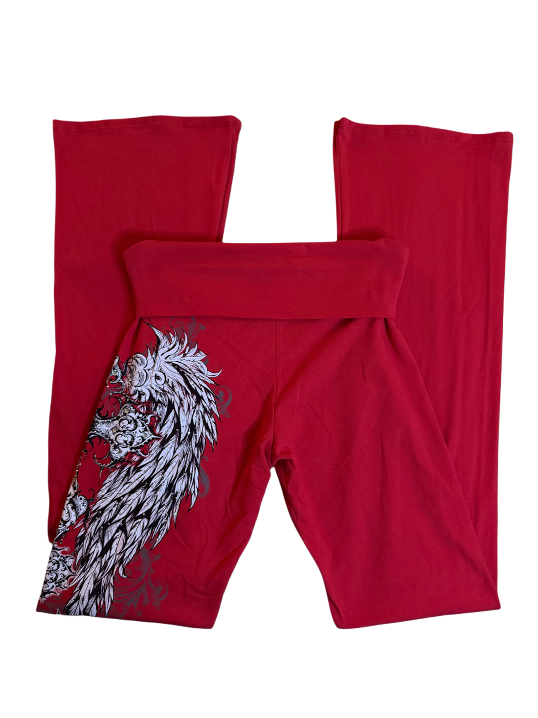 Fallen angel foldover flared leggings