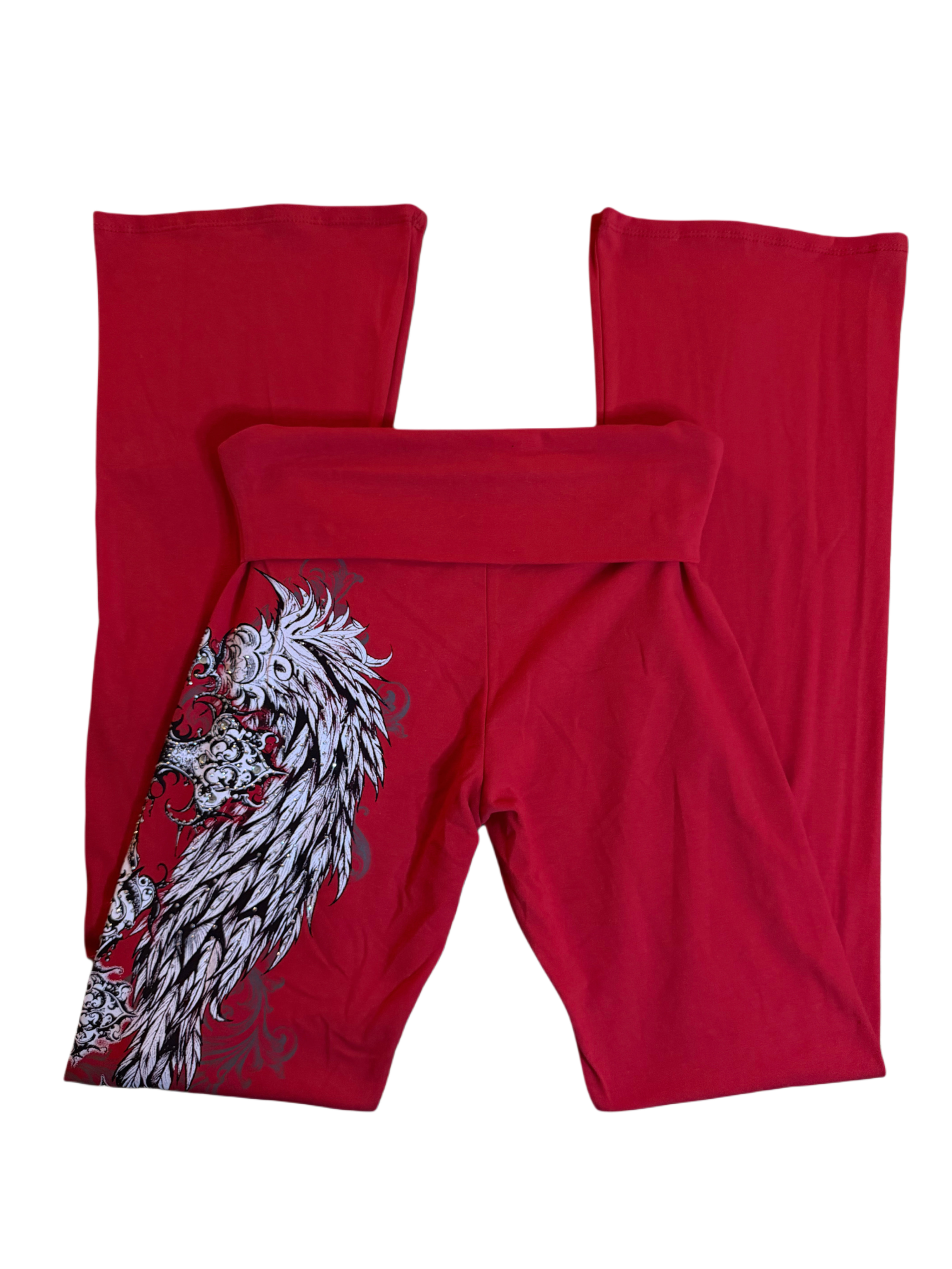 Fallen angel foldover flared leggings