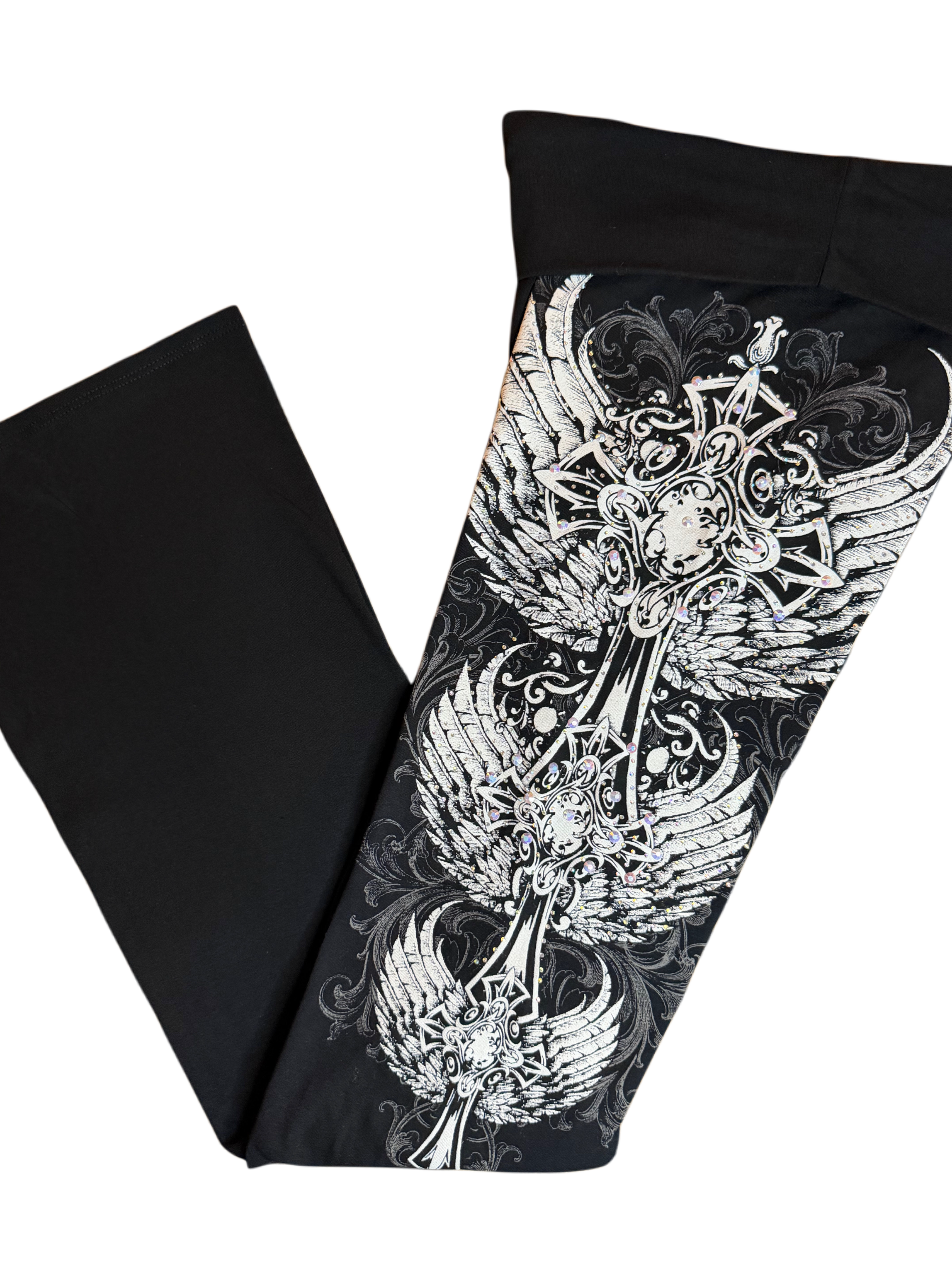 Crystelle foldover flared leggings