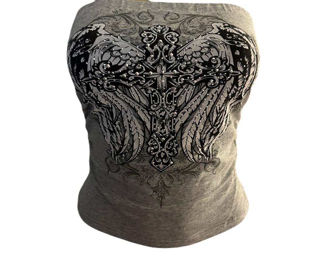 Angel wings tube top