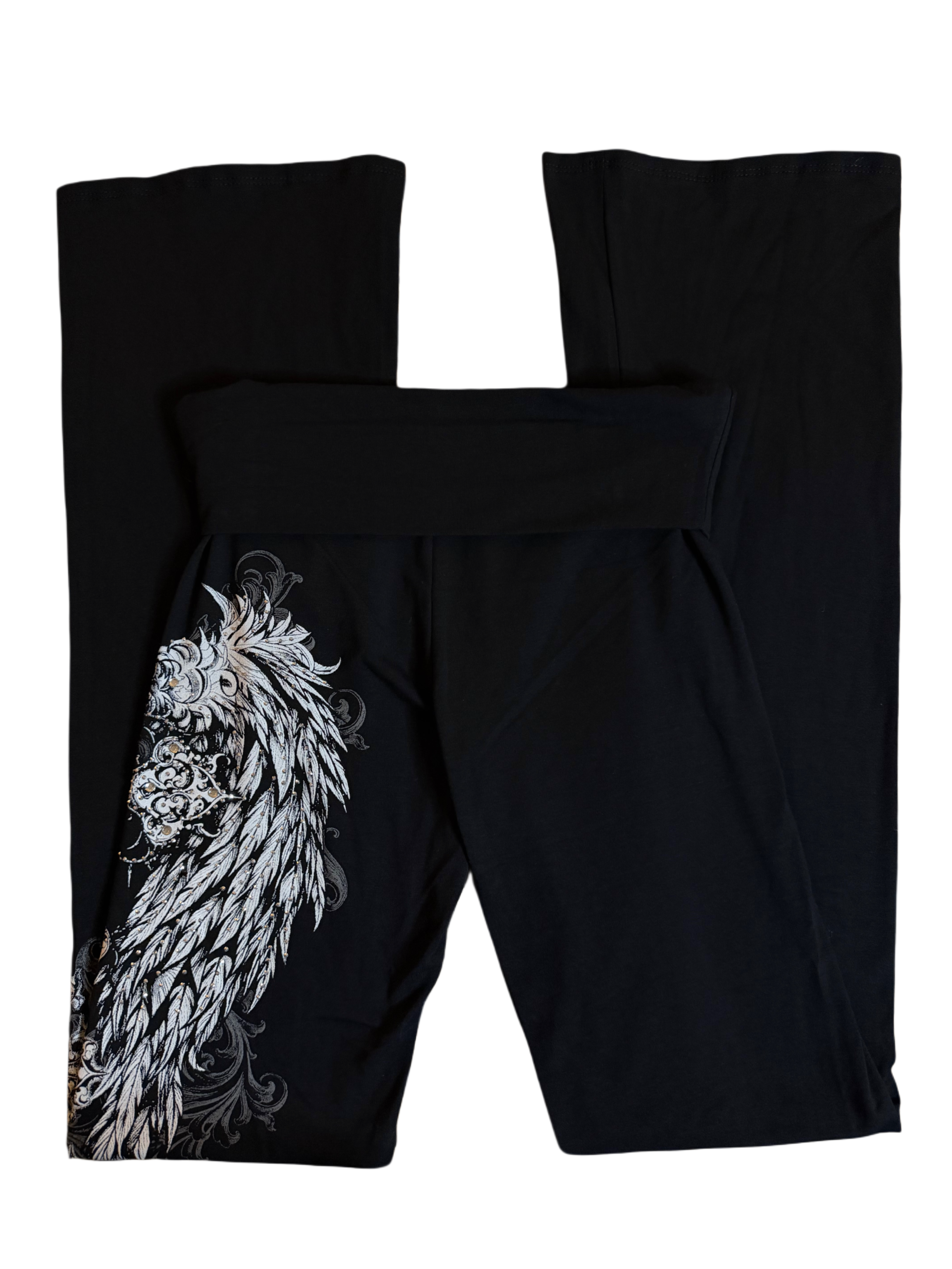 Fallen angel foldover flared leggings