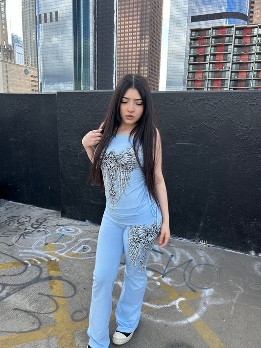 Aquamarine Foldover Leggings