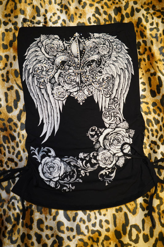 Black Fleur De Lis Tube Top