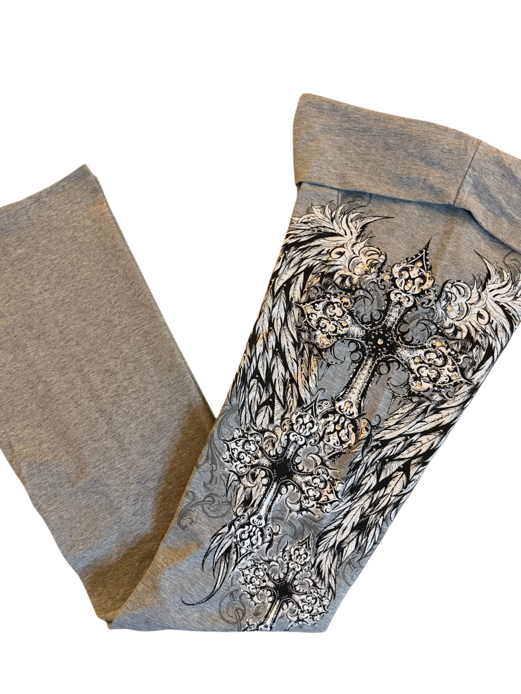 Fallen angel foldover flared leggings