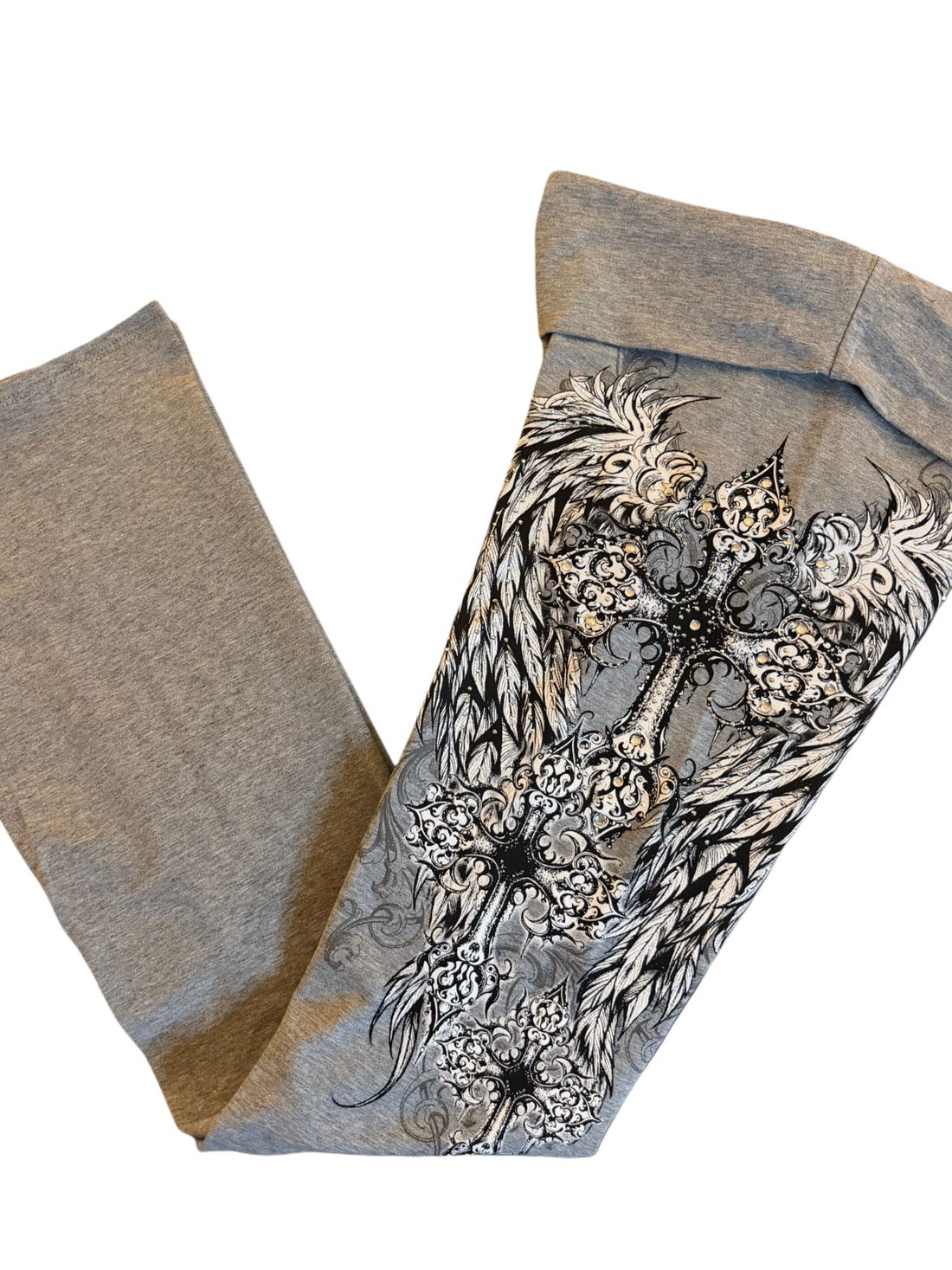 Fallen angel foldover flared leggings