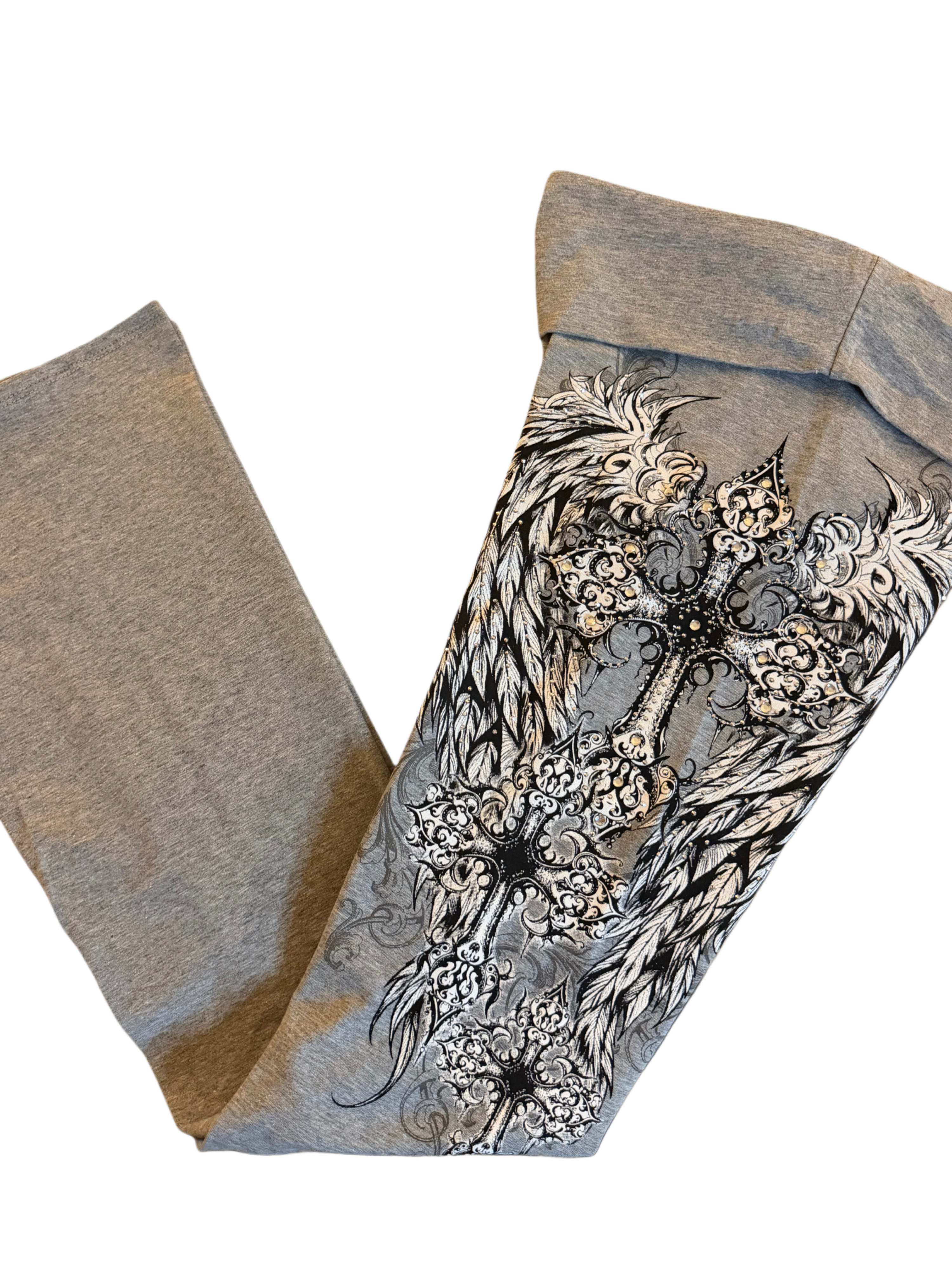 Fallen angel foldover flared leggings