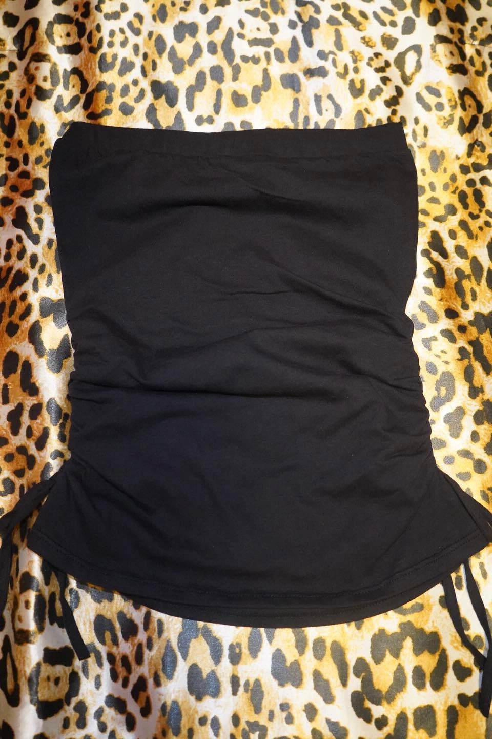 Plus size black cross tube top