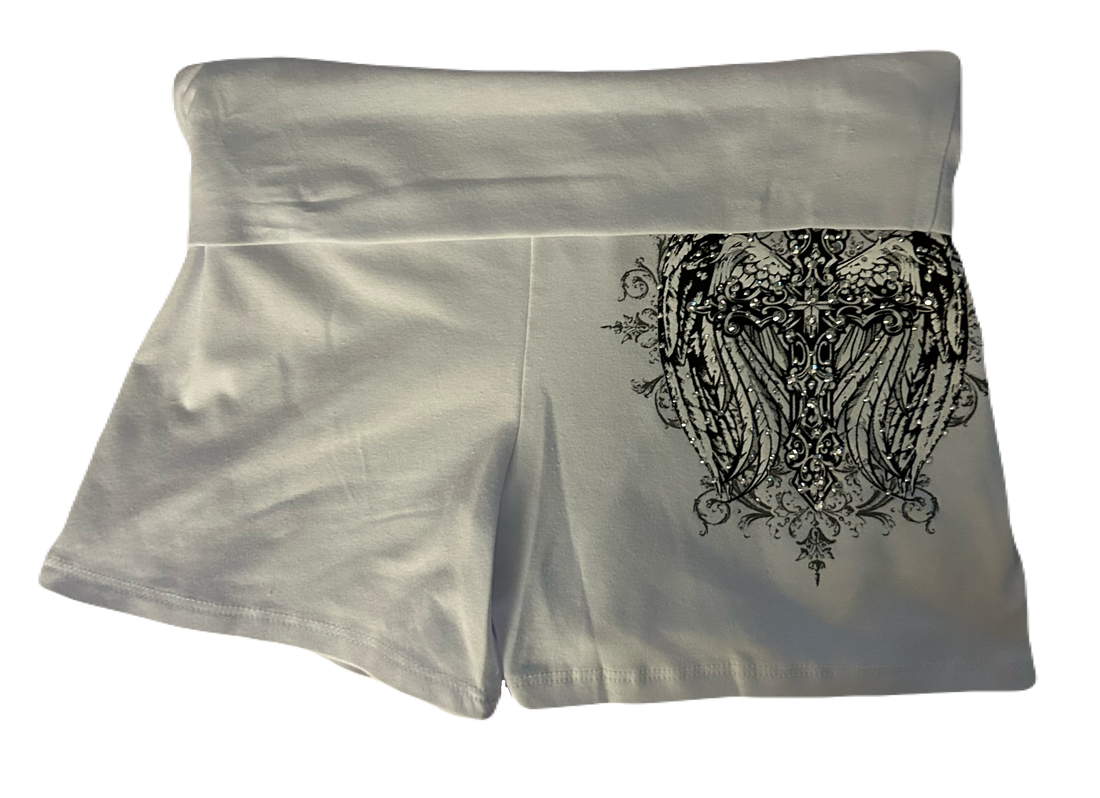 Angel wings Foldover mini shorts