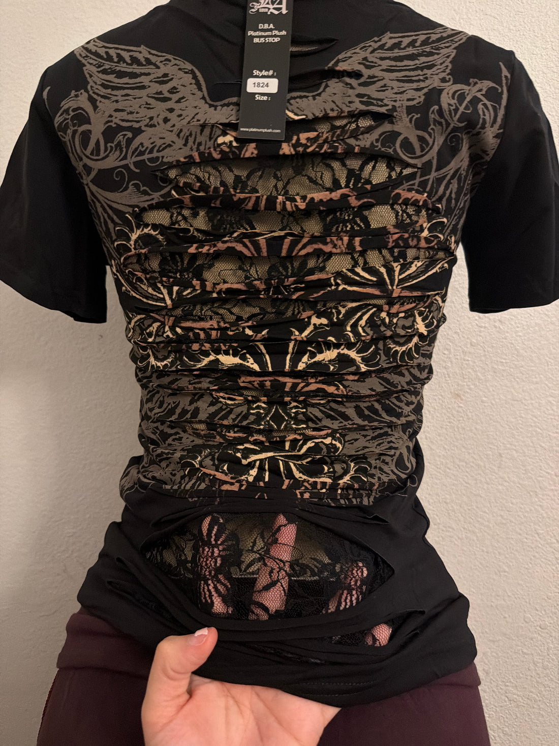 Fleur de lis cross top