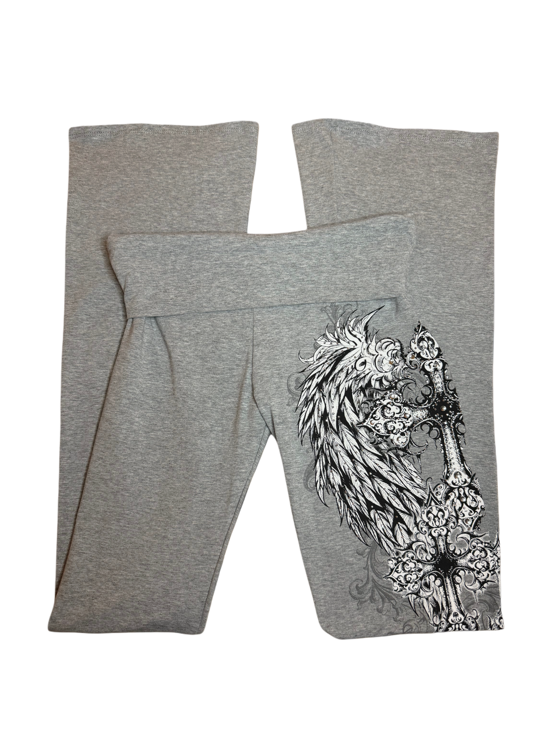 Fallen angel foldover flared leggings