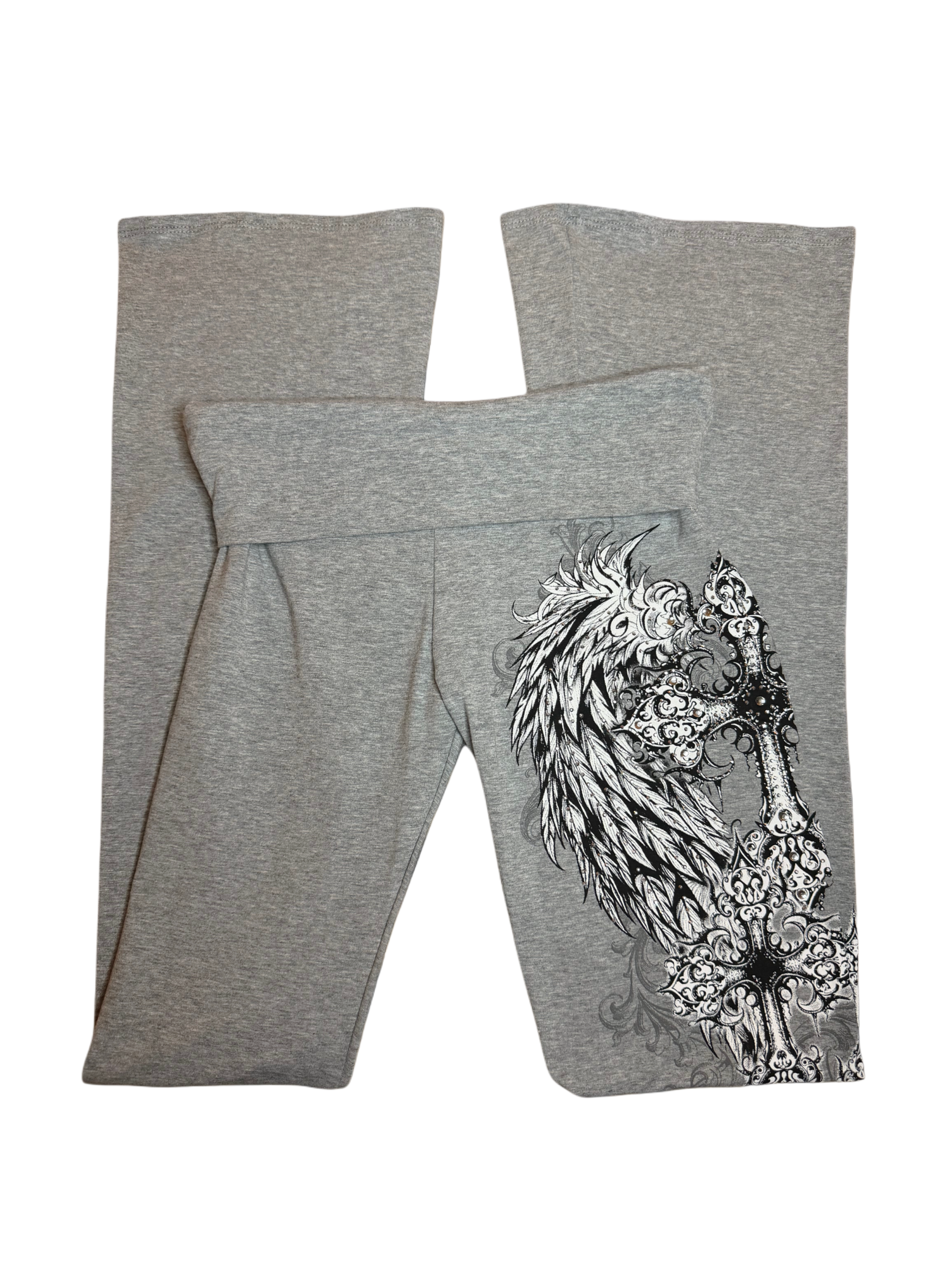 Fallen angel foldover flared leggings