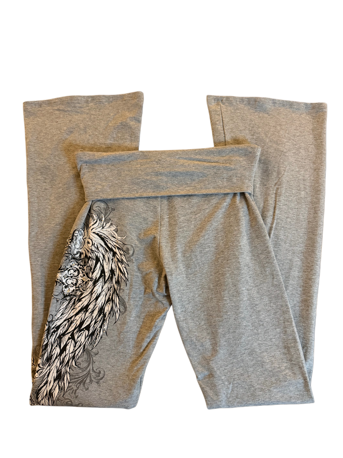 Fallen angel foldover flared leggings