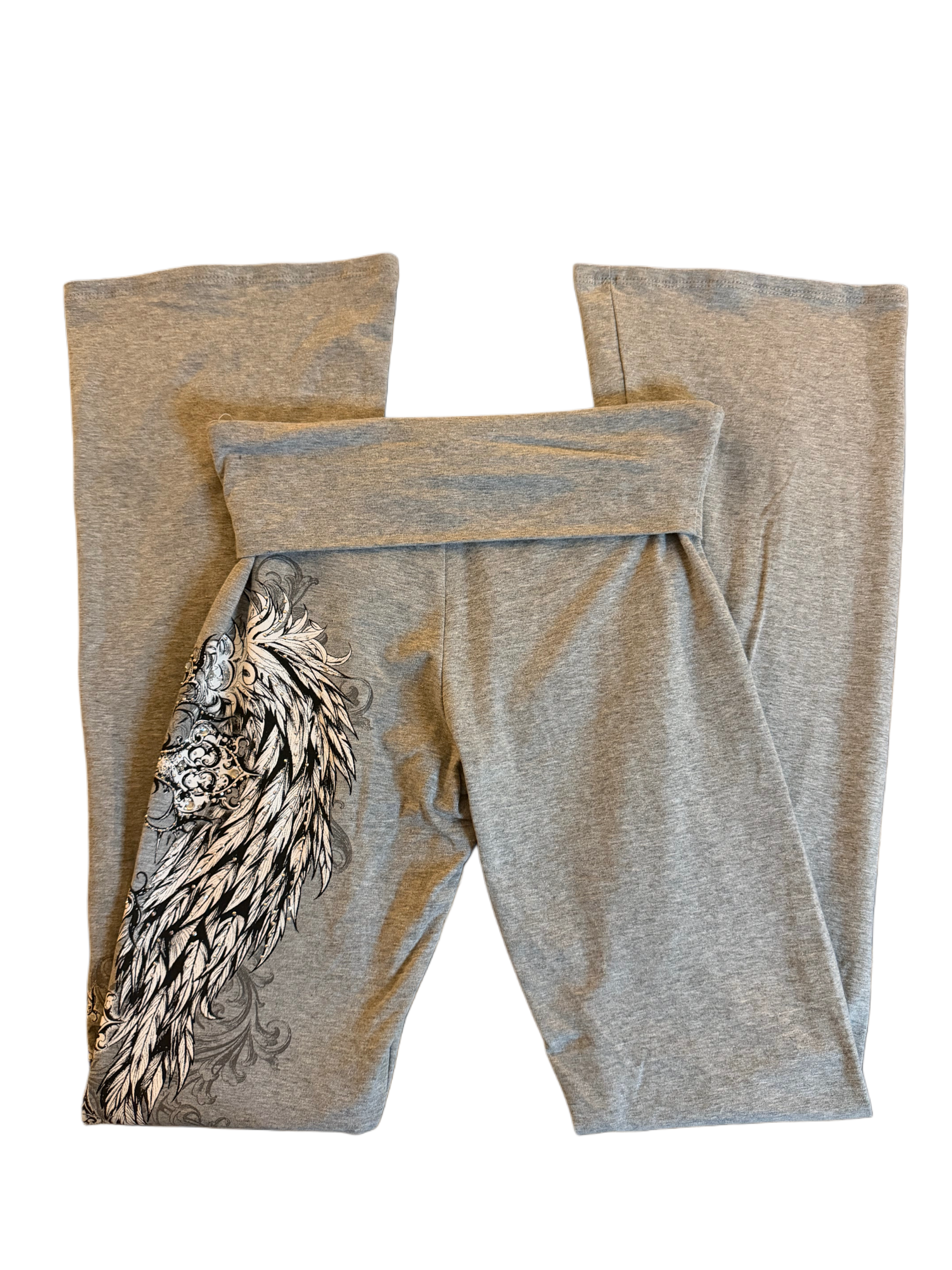 Fallen angel foldover flared leggings