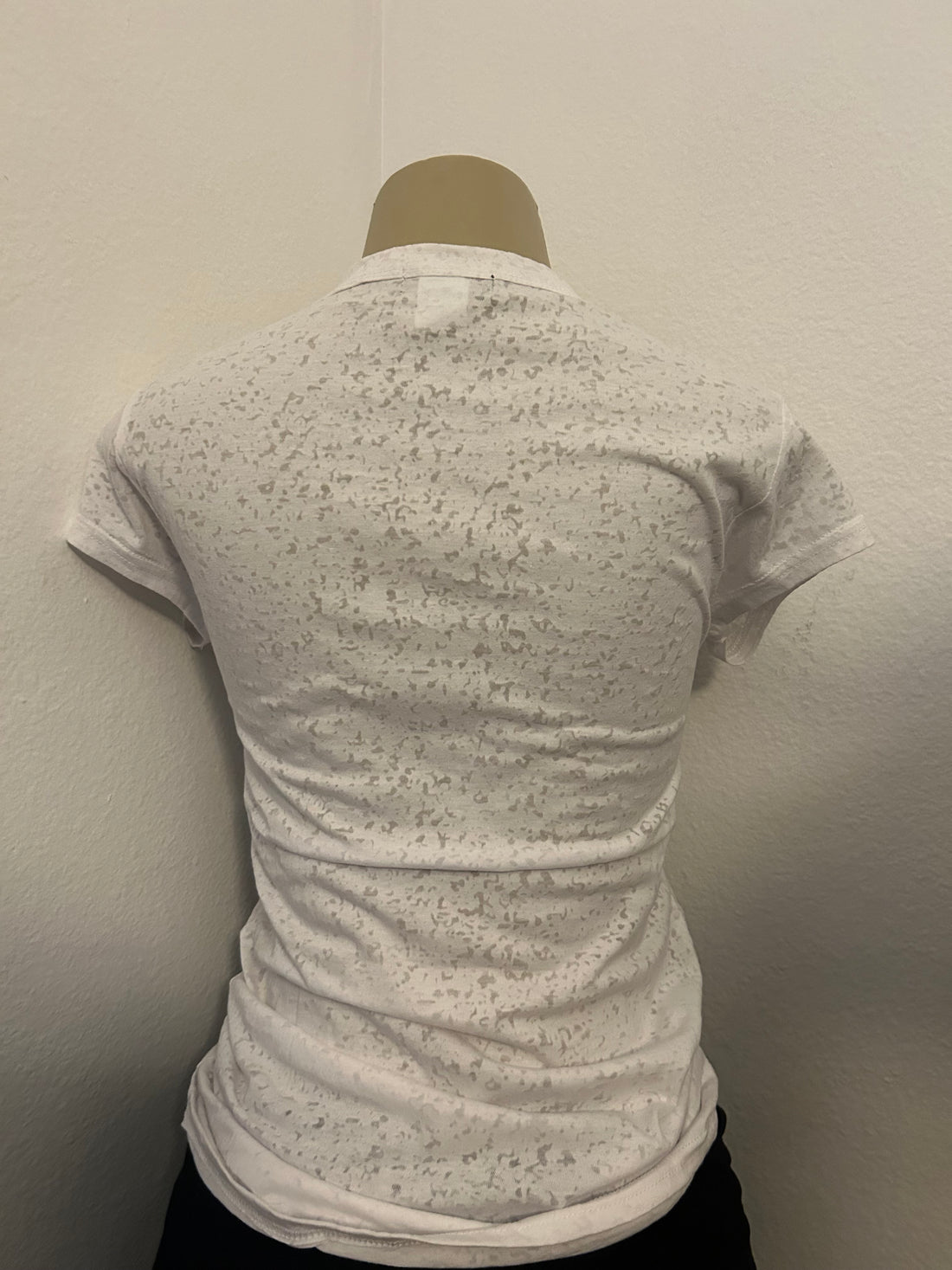 Rhinestone heart mesh top