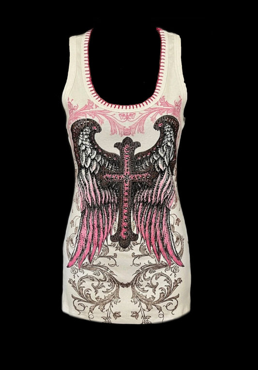 Angel baby pink tank top