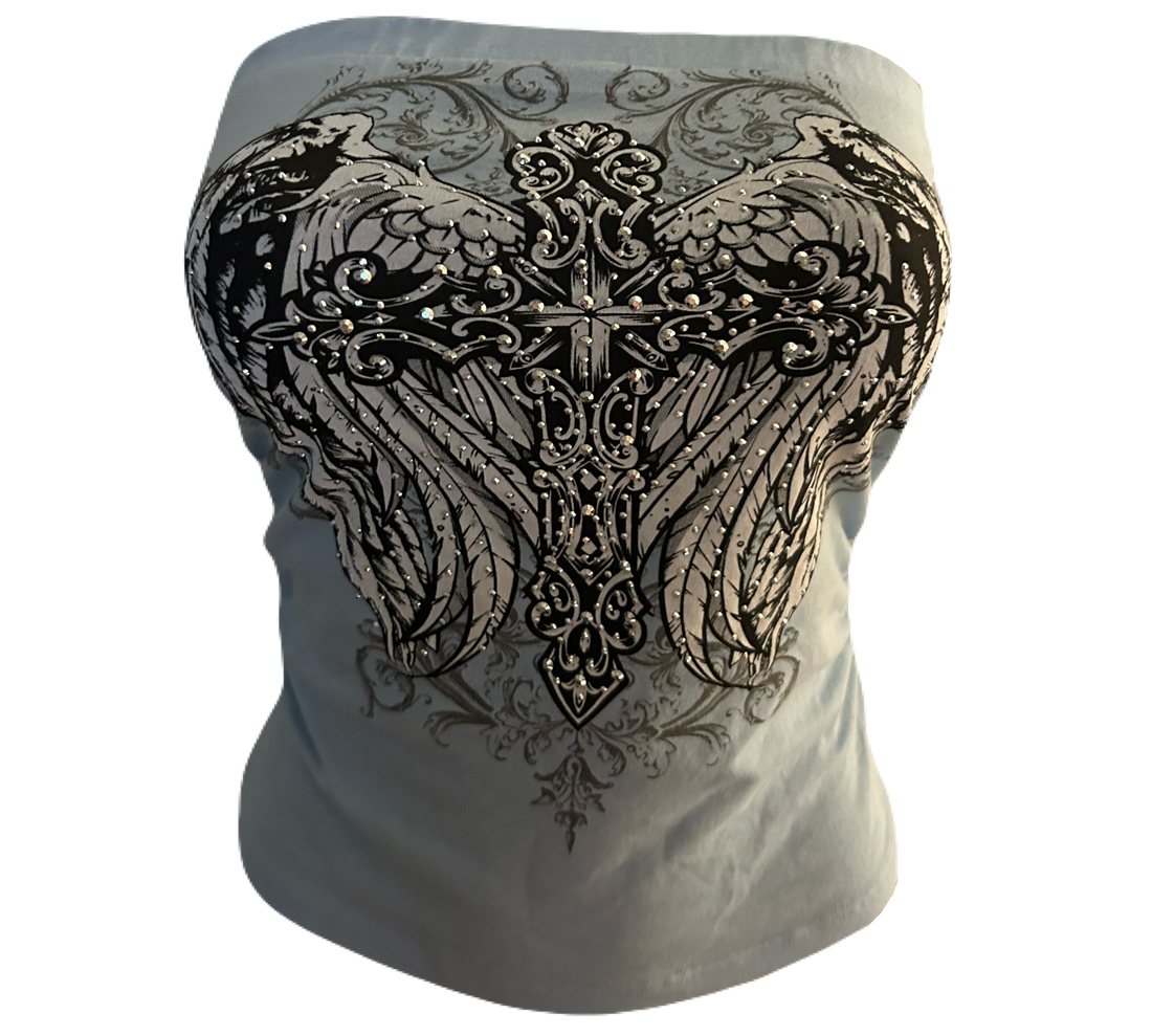 Angel wings tube top