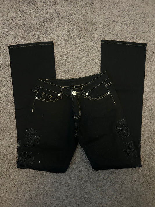 Black cross jeans