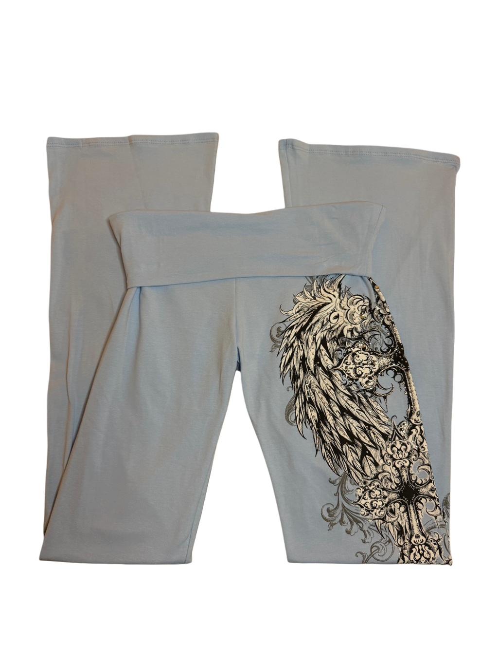 Fallen angel foldover flared leggings