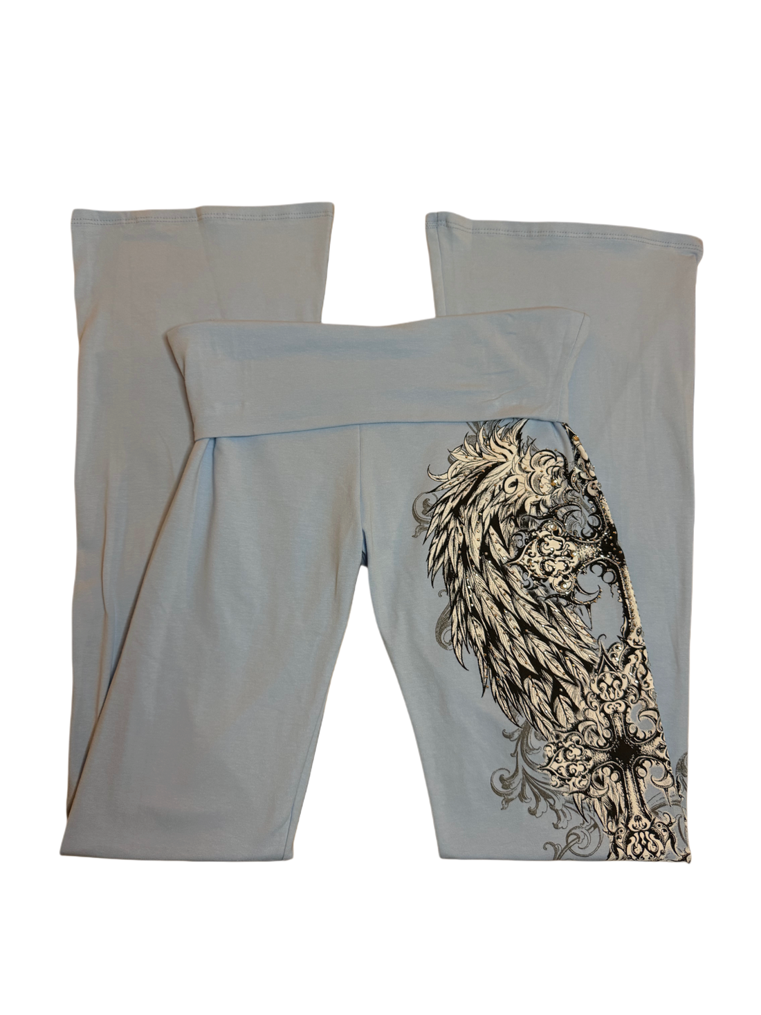 Fallen angel foldover flared leggings