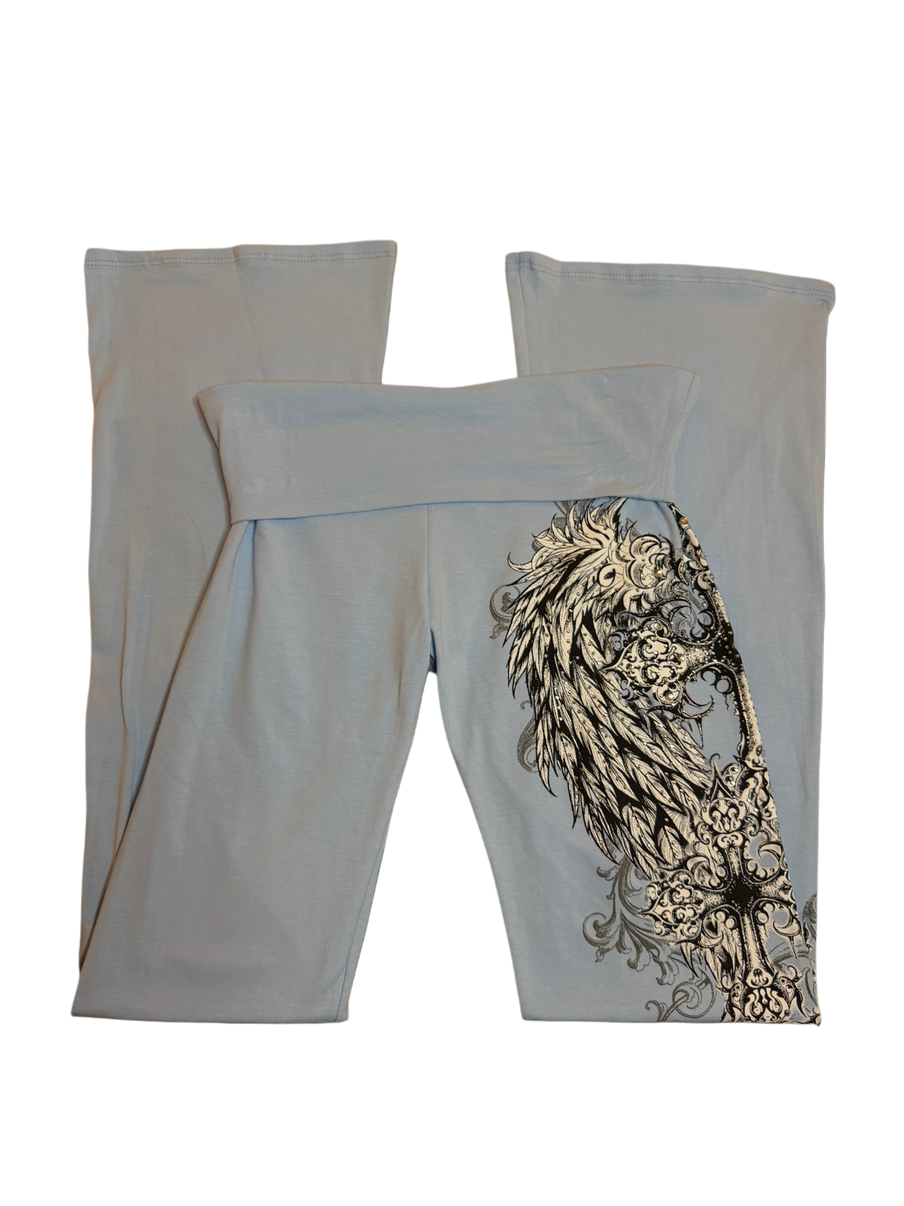 Fallen angel foldover flared leggings