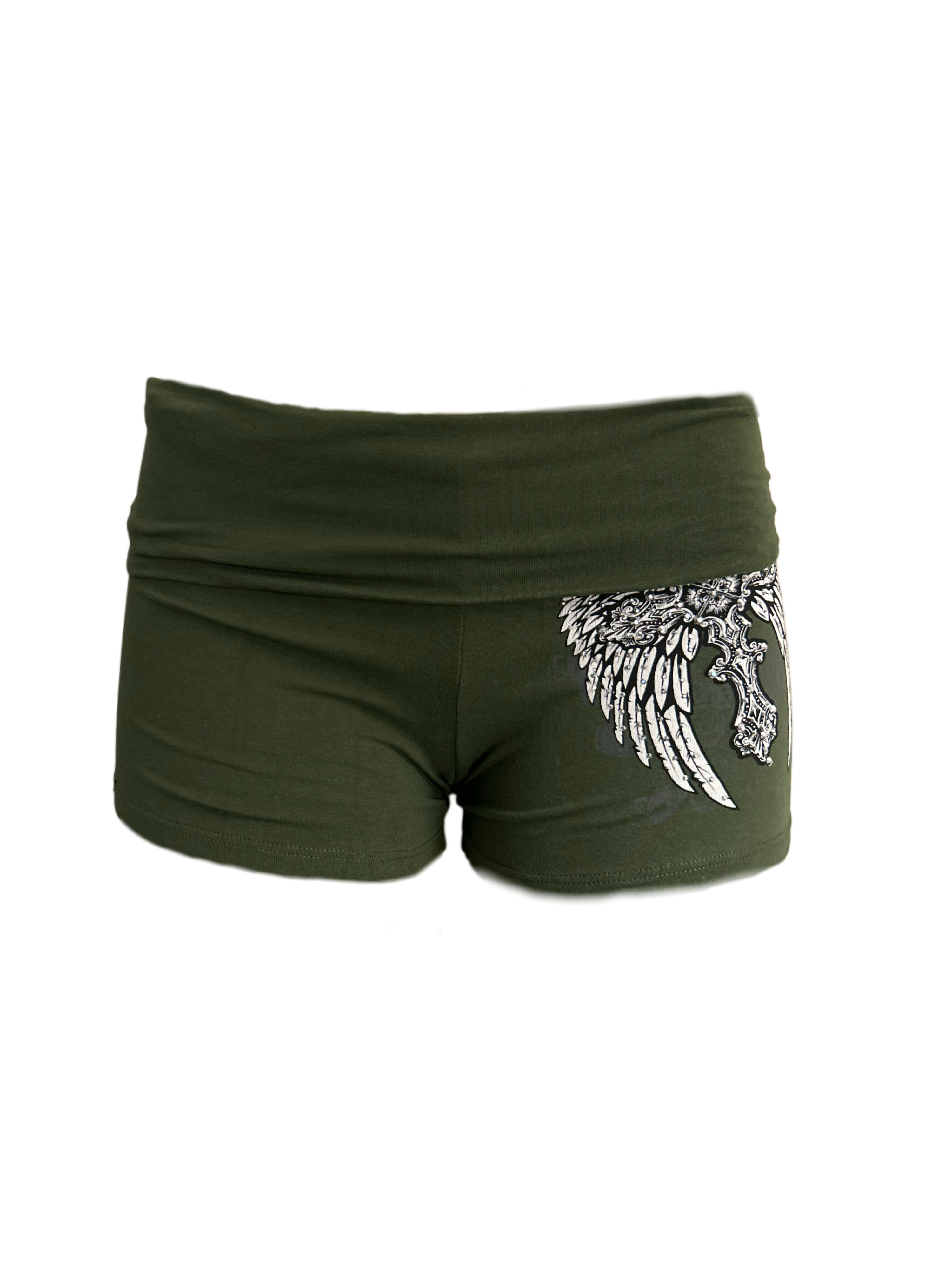 Angel wings Foldover mini shorts