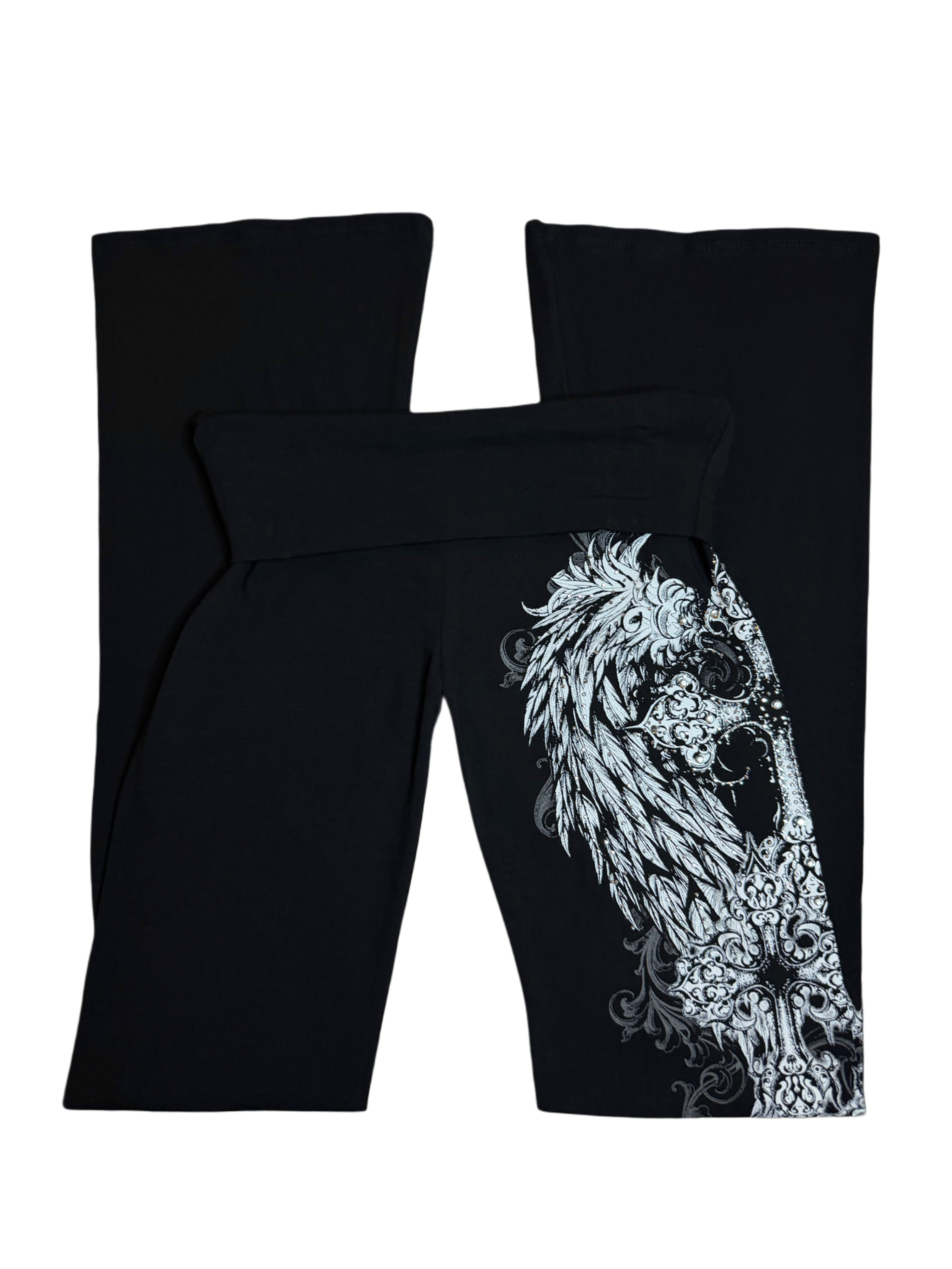 Fallen angel foldover flared leggings