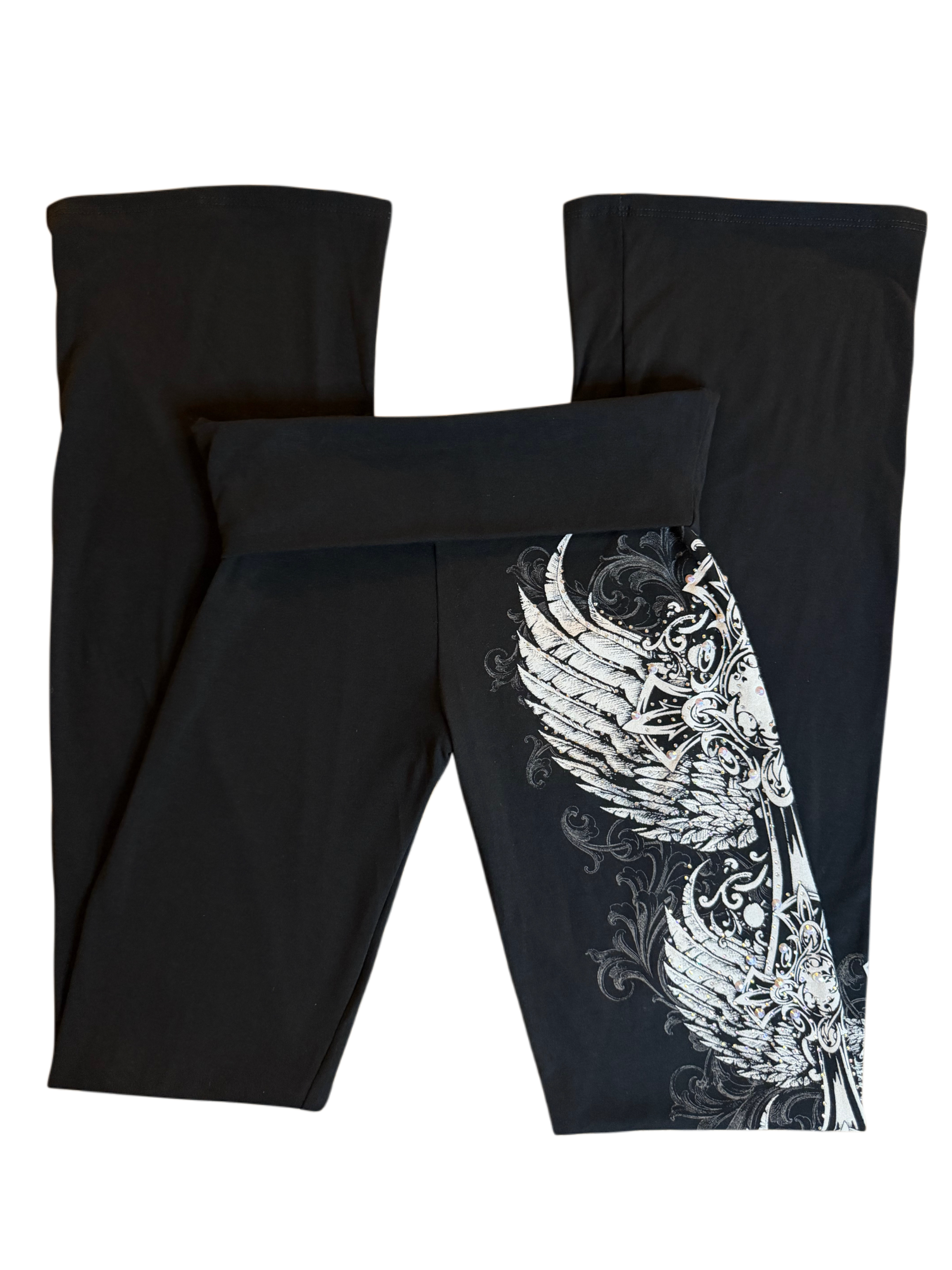 Crystelle foldover flared leggings