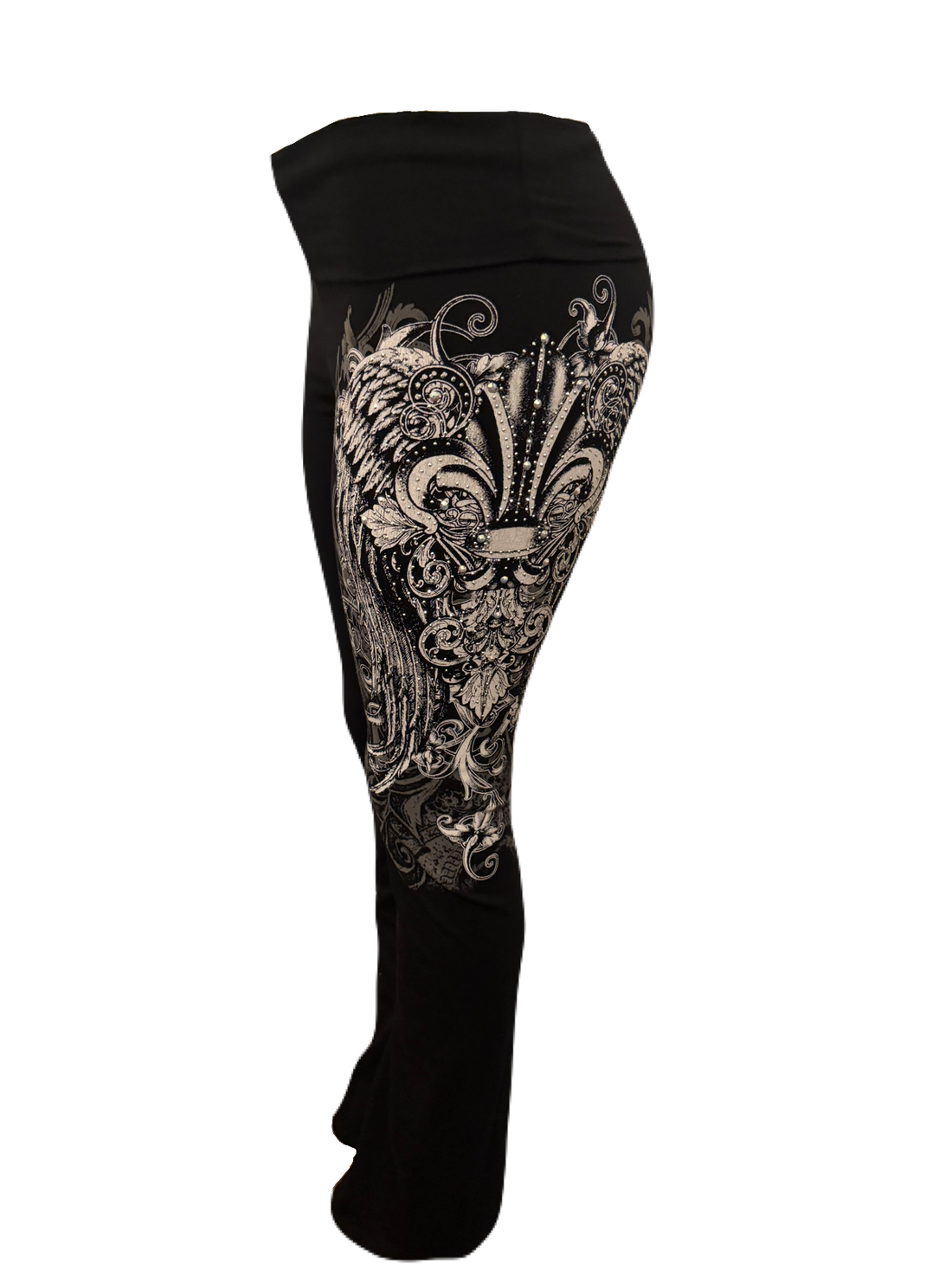 Fleur de Lis Wings Foldover Leggings