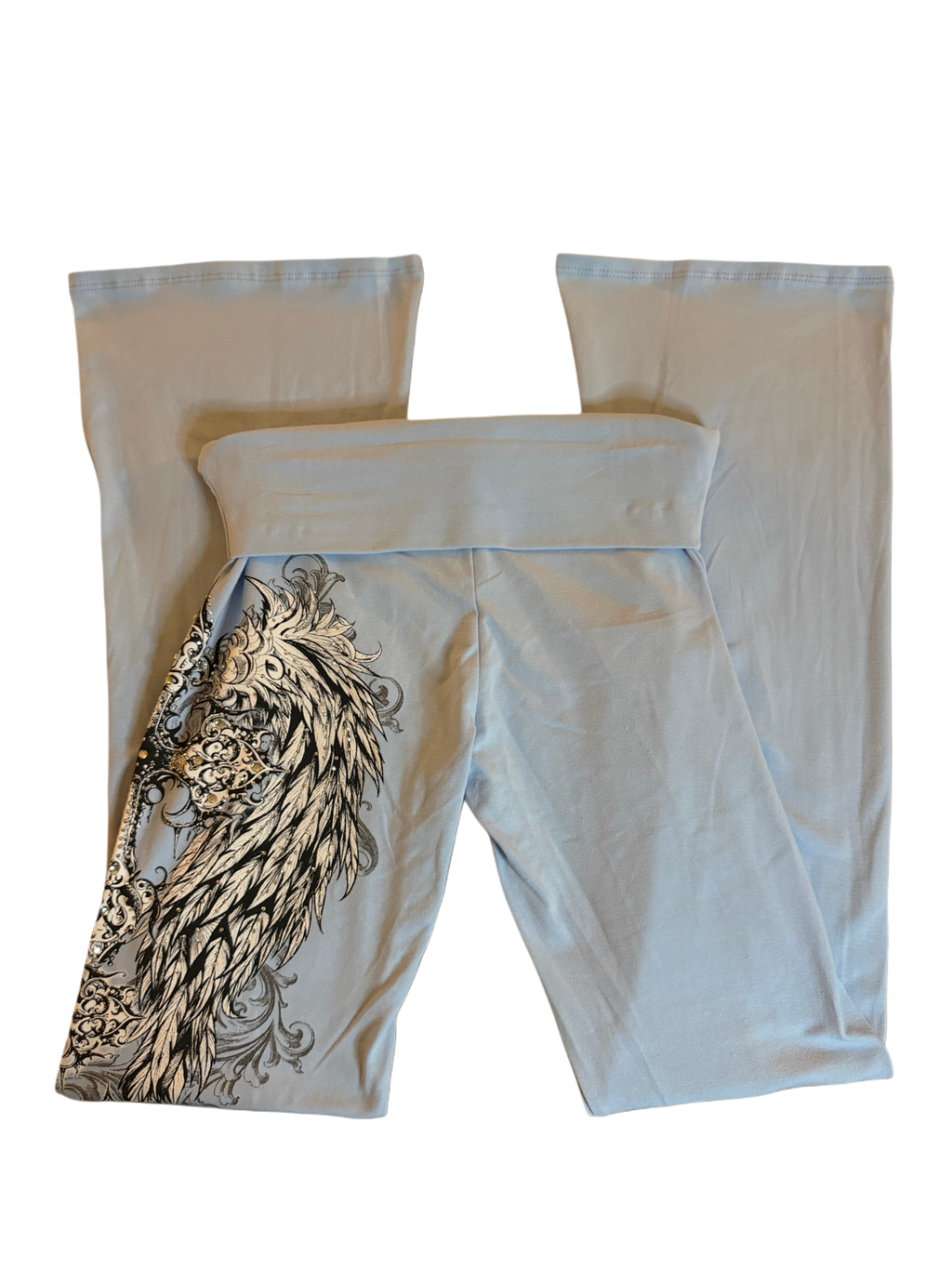 Fallen angel foldover flared leggings