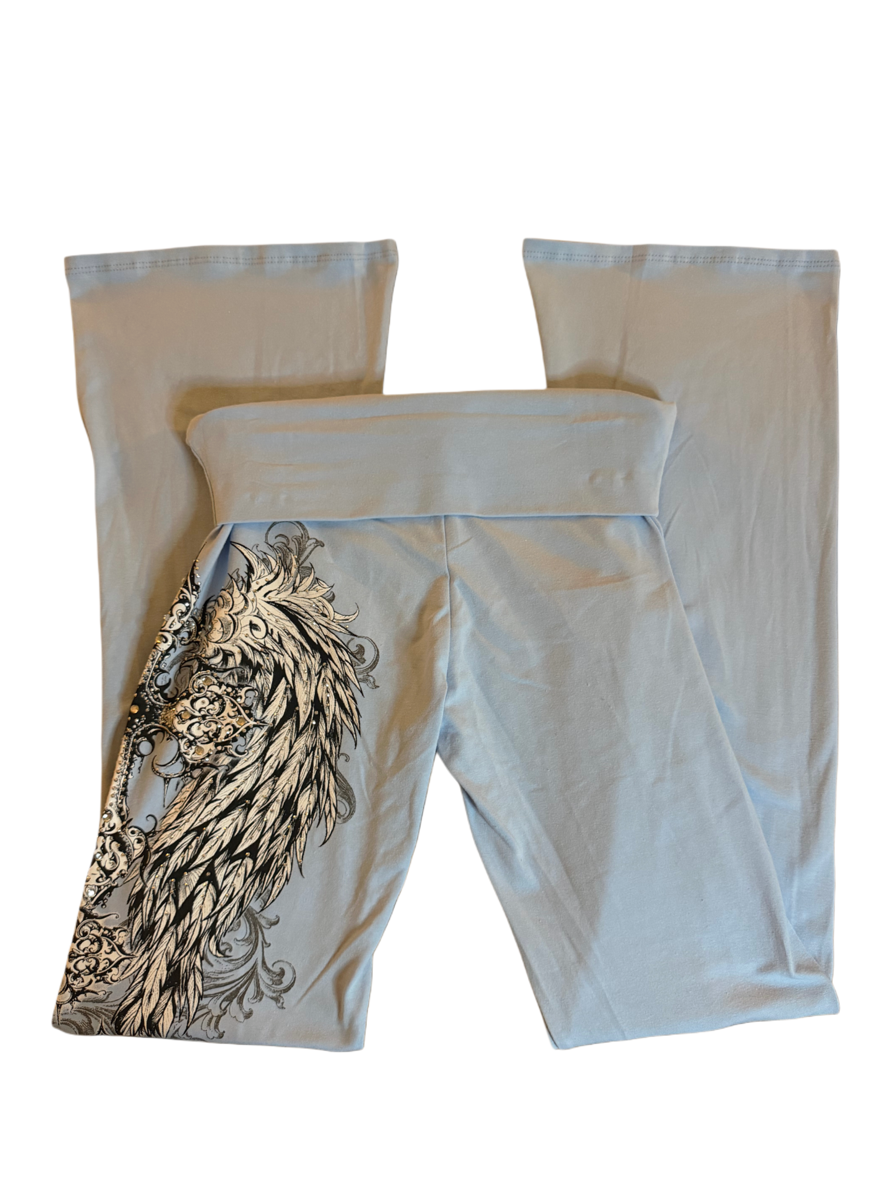 Fallen angel foldover flared leggings