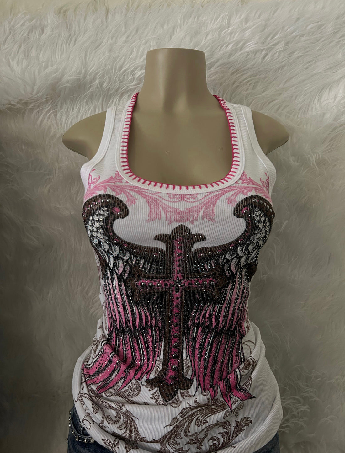 Angel baby pink tank top