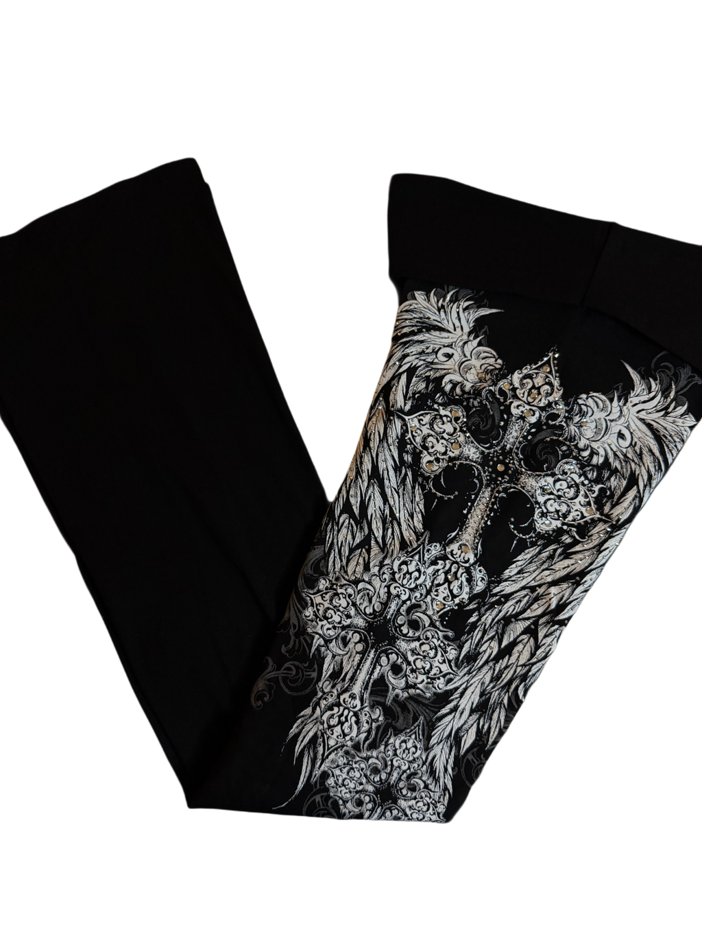 Fallen angel foldover flared leggings