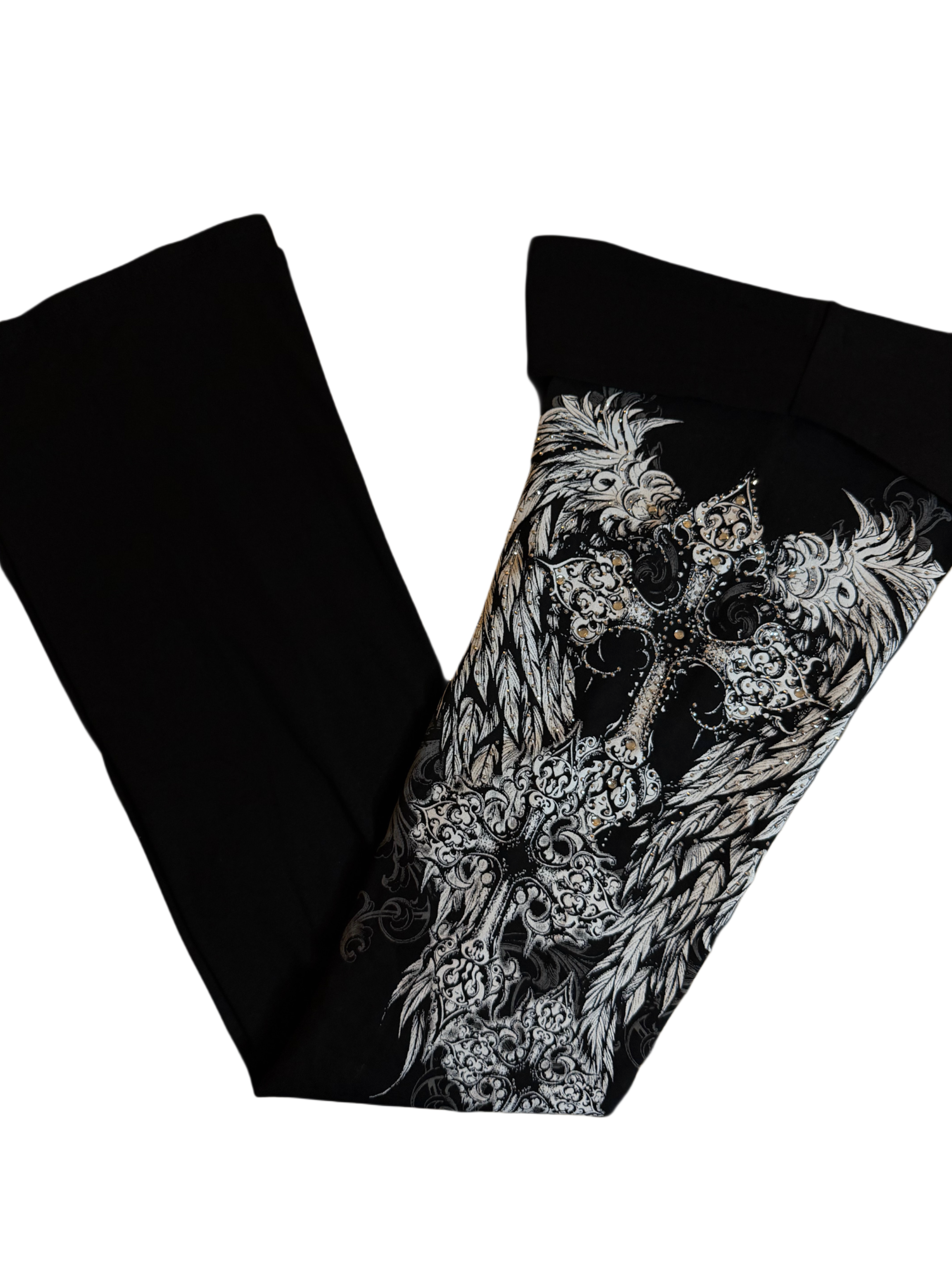 Fallen angel foldover flared leggings