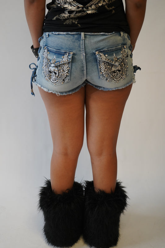 Tied up skull shorts