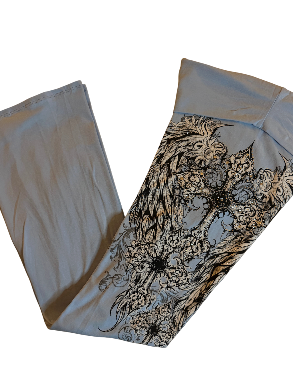 Fallen angel foldover flared leggings