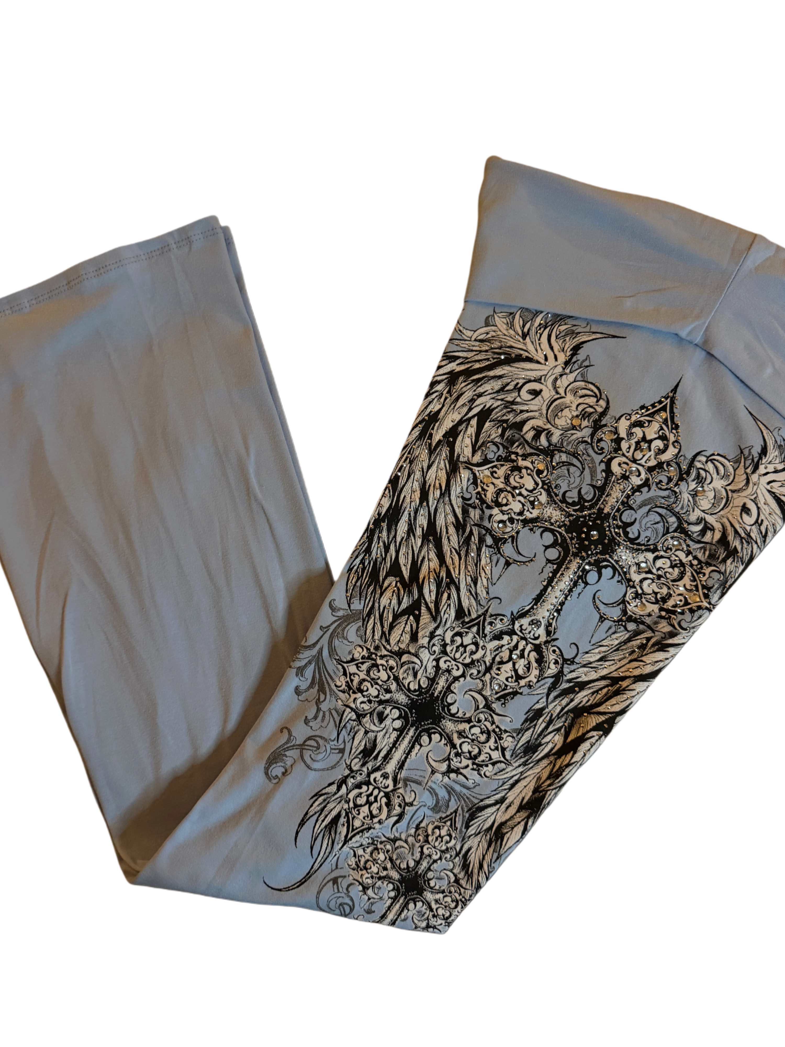 Fallen angel foldover flared leggings